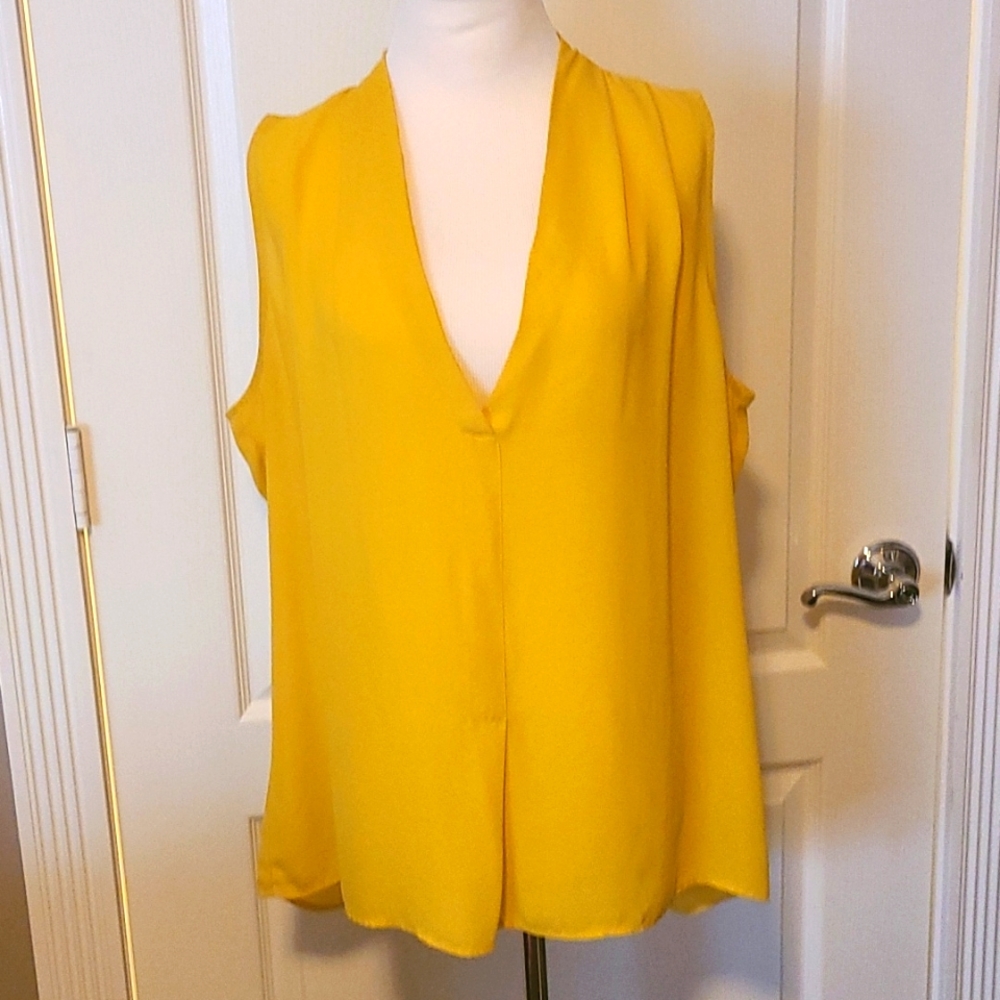 Yellow Blouse Sleeveless Top Shirt Blouse
